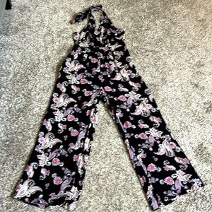 American Eagle Floral halter jumpsuit